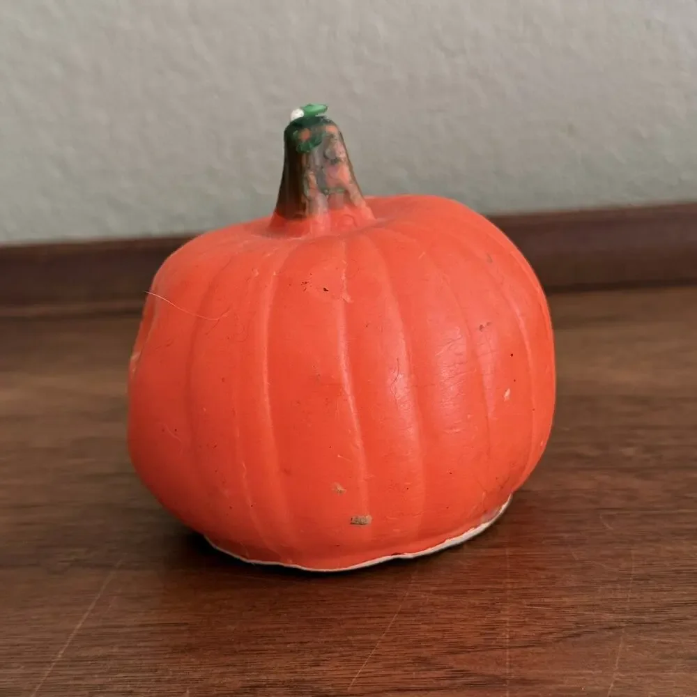 Lot of 3 Vintage Jack o Lantern Halloween Candle Pumpkins